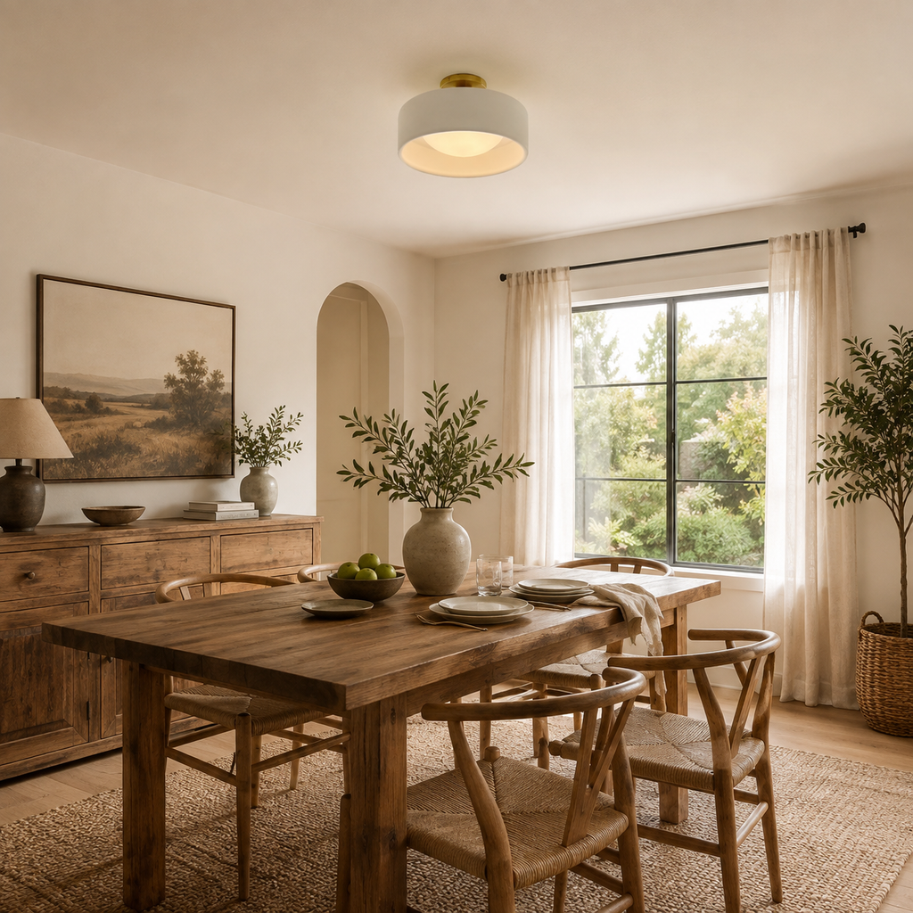 Skyhvit Porselen Taklampe